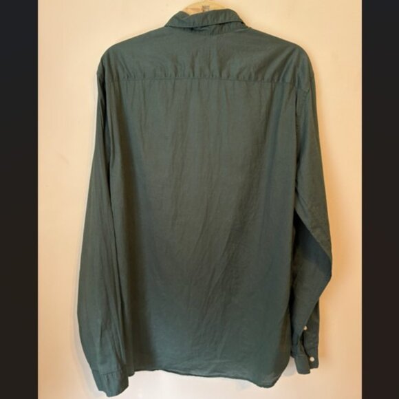H&M Green Relaxed Fit Oxford Long Sleeve Shirt Men's Size L - Picture 2 of 4